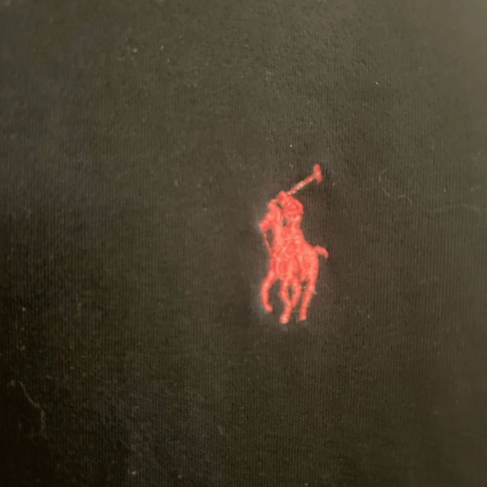 Ralph Lauren Men's Polo Shirt in Black Pink Logo Classic Preppy‎